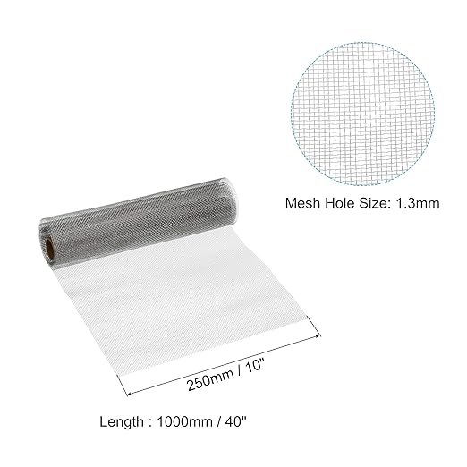 PATIKIL 40" L x 10" W Woven Wire Mesh, 16 Mesh 316L Stainless Steel Air Vent Filter Screen for Window Security Vent Cover Filtration Animals Fence