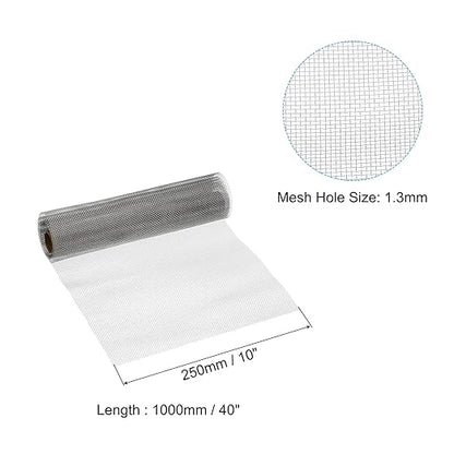 PATIKIL 40" L x 10" W Woven Wire Mesh, 16 Mesh 316L Stainless Steel Air Vent Filter Screen for Window Security Vent Cover Filtration Animals Fence
