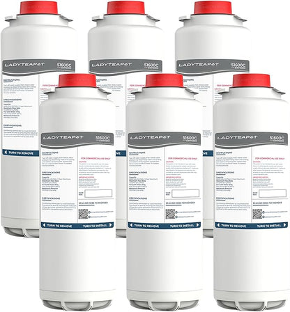 Water Filter Replacement Compatible With Elkay 51600C EWF6000 Bottle Filling Stations, 6000 Gallons/12 Months (No Chip - 6 Pack)