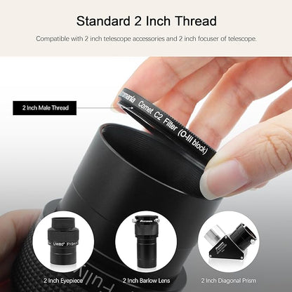 Astromania Telescope Filter 2 Inch Upgrated O-III Comet Filter Narrowband for Telescope, 99% High Transmission - Light Pollution Reduction for Astrophotography, Fit 2 Inch Telescope Accessory