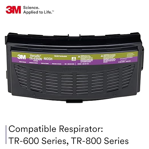 3M Versaflo Formaldehyde/HEPA Cartridge TR-6350N, NIOSH Approved, for TR-600/800 PAPR Series, Case of 5