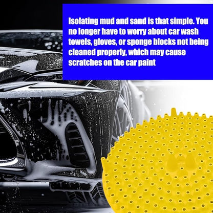 2PCS Car Wash Bucket Grit Trap Insert, 10.2" Vehicle Detailing Washing Filters for Dirt & Debris Trapping, Auto Collecting Sediment Cleaning Tool, Universal for SUV Sedan Truck (Yellow)