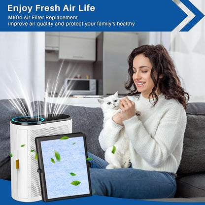 3 Pack MK04 Air Filter Replacement for Aroeve MK04 MG04JH Air Purifier, 4-in-1 Aroeve Air Purifier Filter Replacement for Bedroom Office, Compared to Part MK04LX
