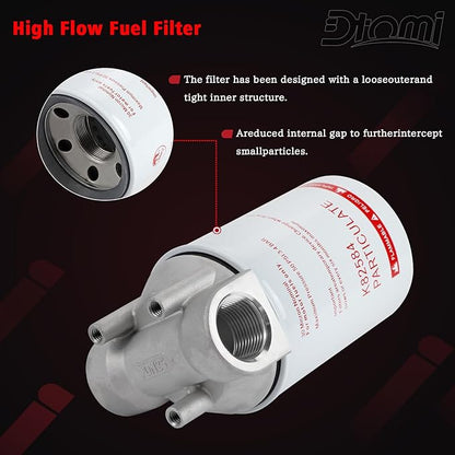 High Flow Fuel Filter, 1” NPT 30 Micronn Spin-on Cartridge Style Compatible With Mobile Portable and Stationary Disel Fuel Transfer Pump Tanks Boat