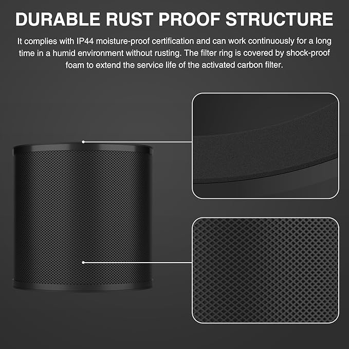 4 Inch Replacement Air Carbon Filter, Smellines Control Filtration with Australia Virgin Charcoal for Grow Tent, Inline Duct Fan, Hydroponics, Odor Scrubber, Greenhouse Ventilation System
