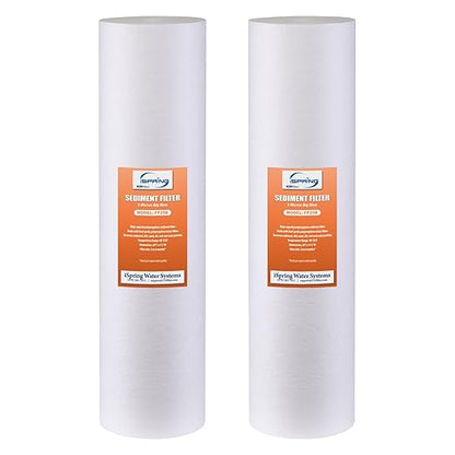 iSpring 5-Micron 20” x 4.5” Whole House Water Filter Cartridges, High Capacity Sediment Filter, Model Number: FP25BX2