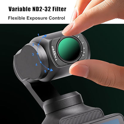 GREEN.L 3 Pack Magnetic Filter Kit for DJI Osmo Pocket 3: Variable ND Filter (ND2-ND32)+CPL+Black Diffusion 1/4, HD Multi-Coated Optical Glass for Cinematic Video