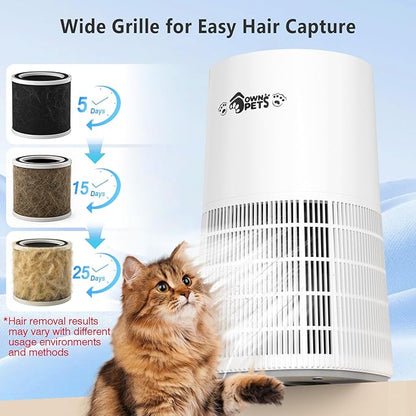Ownpets Pet Air Purifier for Large Room up to 2620 ft², 5-in-1 Washable Filter, H13 HEPA High Deodorization Carbon Filter for Pet Odor Hair Dander Pollen, Quiet Air Cleaner with Air Quality Monitor