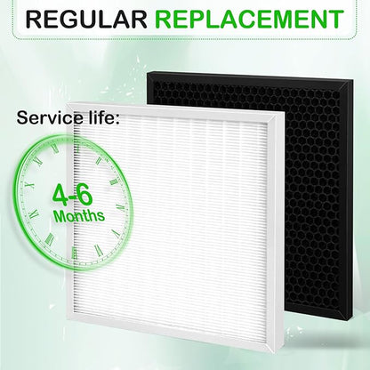 4-Pack X-2480A Replacement Filters Compatible with Xpower Pro Clean X-2480A and X-2580 Mini Air Purifiers 2 HEPA Filters + 2 Activated Carbon Filters Upgraded Version (2)