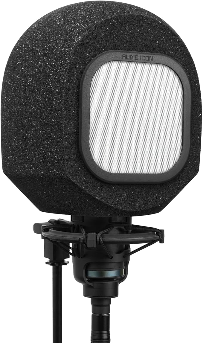 Soundbox Vocal Recording Isolation Booth | Portable Microphone Shield, Pop Filter for Studio-Quality Sound for Singing, Podcasting, Acoustic High-Density Foam Ball, Mic Soundproof Box (Metal)