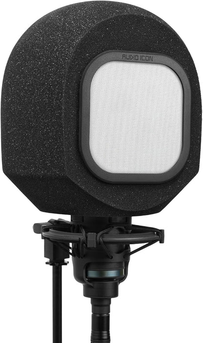 Soundbox Vocal Recording Isolation Booth | Portable Microphone Shield, Pop Filter for Studio-Quality Sound for Singing, Podcasting, Acoustic High-Density Foam Ball, Mic Soundproof Box (Metal)
