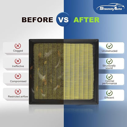 Engine & Cabin Air Filter for 19-26 Subaru Ascent 2.4L/18-22 Subaru Crosstrek 2.0L/21-22 Crosstrek 2.5L Air filter for Car Replacement 72880FL00A 16546AA16A Automotive Accessories