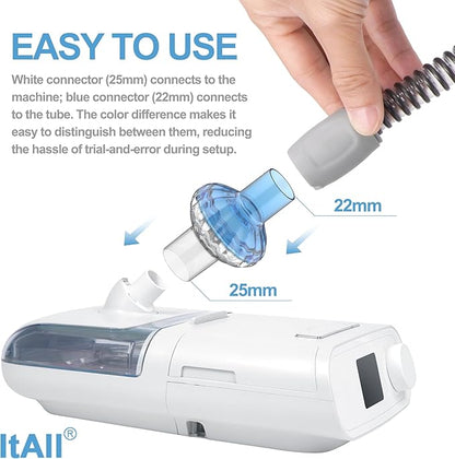 6PCs CPAP Filters for CPAP & BiPAP, Redesigned Inline Filters Without Airflow Resistance, Improved Filtration Efficency Providing Cleaner Airflow, Compatible with Most CPAP Tubing & Machines