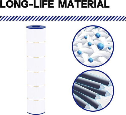 Pool Filter Compatible with CCP520, Clean and Clear Plus 520, PCC130/-M/PAK4, C-7472, FC-1978, R173578, 178585, 4 Pack