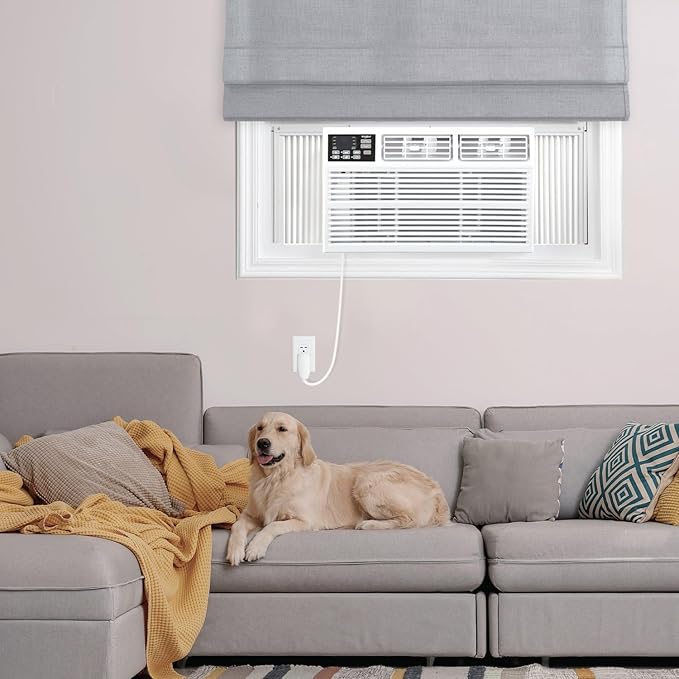 Whirlpool 18,000 BTU 230V Window Air Conditioner with Supplemental Heat, Window Mounted AC Unit with Heater for Apartment, Living Room, Bedroom, Large Rooms up to 1000 Square Feet
