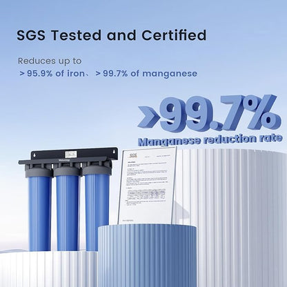 Waterdrop Whole House Water Filter,Carbon Filter, Reduce Iron & Manganese Filter Cartridge, Replacement for Any 20" x 4.5" System, 5 Micron, WD-WF20FG