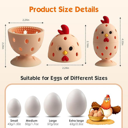 Egg Brush Cleaner, Egg Cleaner for Fresh Eggs, Cute Chick Shaped Egg Wash and Brush, Washing Egg Tool for Standard Sized Eggs (Beige)