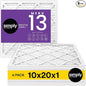 Simply 10x20x1 Air Filter, Merv 13, 6 Pack, For Home AC Furnace & HVAC (Actual Size: 9.75"x19.75"x0.75") DUST, Pet, & Allergy Control