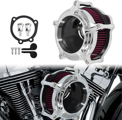HDBUBALUS Motorcycle Air Filter Cleaner Intake Filter System Kit (A-For Sportster XL models 04-22)