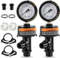 98209800 High Flow Manual Relief Valve/Air Relief Manual Valve Assembly with Pressure Gauge, Replacement for Pool and Spa Filter (2 PACK-98209800)