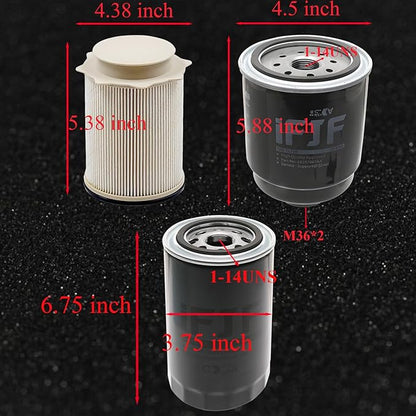 iFJF 68197867AA 68157291AA Fuel Filter and 5083285AA Oil Filter Replacement for Ram 6.7L 2013-2018 2500 3500 4500 5500 Diesel Engines Replaces 68065608AA 68197867AB 5016547AA