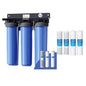 Waterdrop 3-Stage Whole House Water Filter System and Whole House Water Filter, Reduce Iron&Manganese, with Carbon&Sediment Filters, 7-Stage Filtration