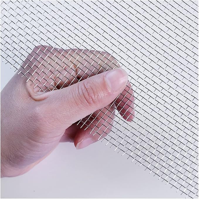 304 Stainless Steel Woven Wire Mesh,304 Stainless Steel Mesh Sheet,Heat-Resistant Woven Wire Rodent Mesh Garden Insect Screen Airbrick Filter Net with 2 Mm Mesh Hole Never Rust
