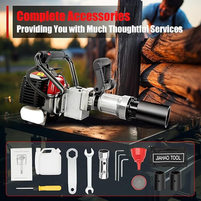 Gas Powered T-Post Driver, 900W 32.7CC T Post Pounder Driver Heavy Duty Gasoline, 2-Stroke Fence Farm Push Pile Gasoline Engine Kit for Fence Post Construction Site