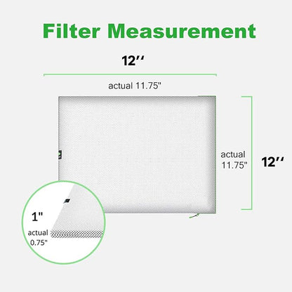 Reair 12x12x1 Extra Replacement Filter without Frame, Washable and Reusable Air Filter 12x12x1 for AC HVAC Furnace, MERV 8 Air Filters Machine Washable, AC Furnace Air Filter without Frame