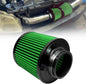 RYANSTAR RACING 76mm 3" High Flow Round Tapered Cone Cool Air Filter Cleaner with Top Filter Design Short 163mm tall Green