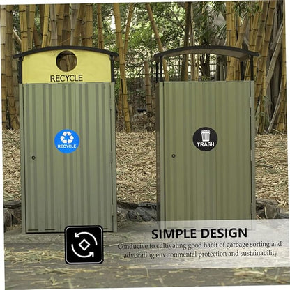 8pcs Garbage Sorting Stickers Waste Recycling Labels for Trash Can Adhesive PVC Sticker for Home School