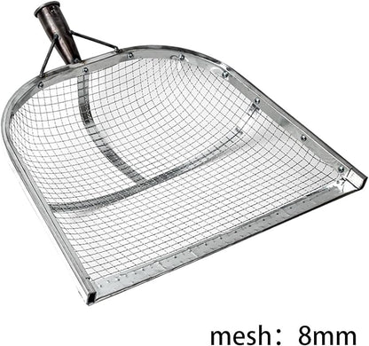 Leaking Soil Shovel Filter Stainless Steel Sieve 4mm/6mm/8mm/12mm Mesh Sifting Shovel for Sifting Corn Kernels Gardening Farm Chicken Coop and Goat Stall Multipurpose Dustpan (Sliver-8MM)
