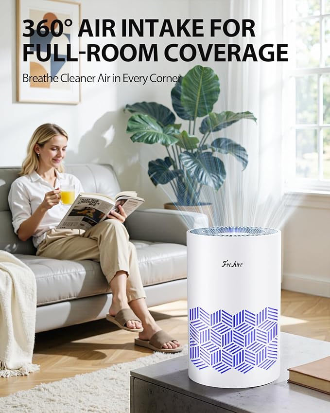FreAire Filter, Air Filter Replacement For Dust Smoke Pollen Dander Smell (White)