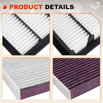 Engine & Upgrade Cabin Air Filter Kit Compatible with 2023-2025 CRV Hybrid 2.0L, 2023-2025 Accord Hybrid 2.0L, 2025 Civic Hybrid 2.0L, ONLY for 2.0L Hybrid Version,Replaces#17220-6MA-J01,80292-TF0-G01