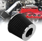 RYANSTAR 89mm 3.5" High Flow Round Tapered Cone Cool Air Filter Cleaner with Top Filter Design Short 150mm tall Black