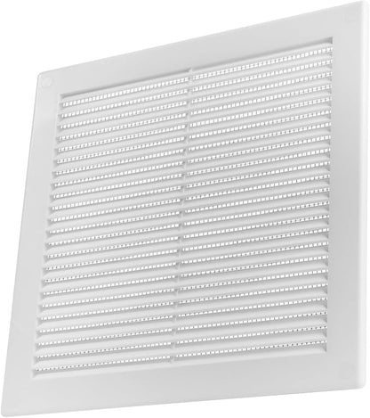 Vent Systems 10'' x 10'' Inch White Soffit Vent Cover - Pack of 100 - Flat Square Air Vent Louver - Grille Cover - Built-in Insect Screen - HVAC Vents for Bathroom, Home Office, Kitchen 10x10 Inch