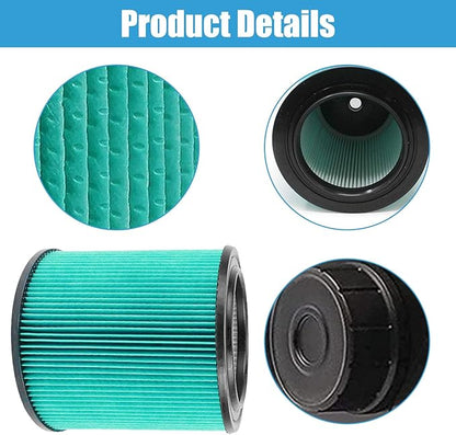 MZY LLC 2 Pack 17912 & 9-17912 Replacement Filter Compatible for Craftsman Shop Vac 5 to 32 Gallon, 3-Layer Pleated 9-17907 Wet/Dry Fine Dust Filter, Part # 17912 & 9-17912