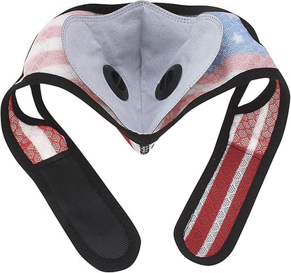 ASA TECHMED Reusable Dual Air Breathing Valve Face Mask Cover with Activated Carbon Filter (Patriotic Cycling)