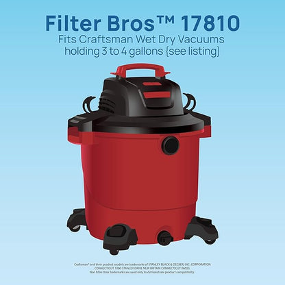 Filter Bros 17810 Large Debris Replacement Fits Craftsman Shop Vacuums 3-4 Gal