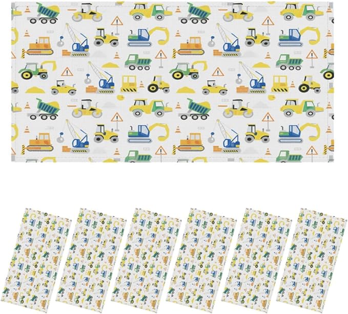 6 Pcs Fluorescent Light Covers for Ceiling Lights Construction Vehicles Excavators Dump Trucks Cranes Safety Signs Decorative Magnets Light Filters for Office Home Classroom Must Haves 4’ x 2’