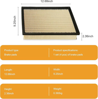 Engine Air Filter Compatible with Lexus GX460 and Toyota 4Runner, FJ Cruiser 2010-2023，4.0L 4.6L， Flexible panel, 12000 mile filter protection