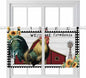 Farmhouse Rooster Kitchen Curtains 36 Inch Length, Small Window Curtains Tab Top, Rustic Red Barn Windmill Sunflowers Light Filtering Short Window Treatments Tier Drapes 27.5"x36" 2 Panel