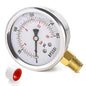0-230 Psi Glycerin Liquid Filled Pressure Gauge, 2.5" Dial Size, 1/4" NPT Lower Mount, 304 Stainless Steel Case, for Pool Pump Sand Filter Air Compressor, Water Oil Air Pressure Test
