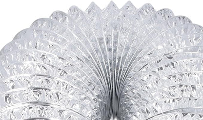 Aluminum Foil Ducting and PVC Dryer Vent Hose with 7 Inch Diameter and 6.56 Foot Length, Flexible HVAC Ventilation Duct with Spiral Steel Wire Support for Kitchens and Greenhouses