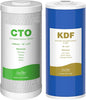 SimPure Whole House Water Filter Cartridges 5 Micron 10" x 4.5" CTO+GAC/KDF 2-Stage Carbon and Heavy Metal Filter Set, for DB10C-2KDF, DB10P, WGB21B-KS, FC15B, FG15B-KS, 1 Set