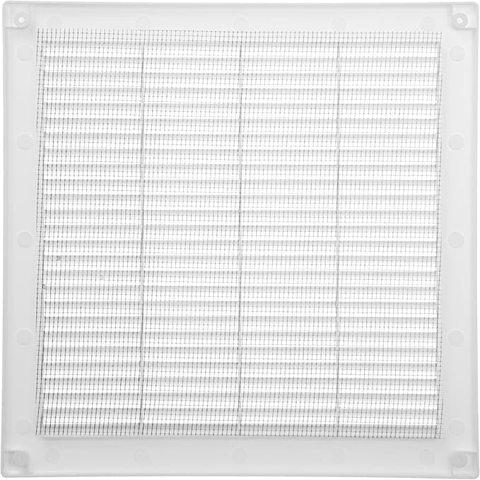 Vent Systems 12'' x 12'' Inch White Soffit Vent Cover - Pack of 100 - Flat Square Air Vent Louver - Grille Cover - Built-in Insect Screen - HVAC Vents for Bathroom, Home Office, Kitchen 12x12 Inch