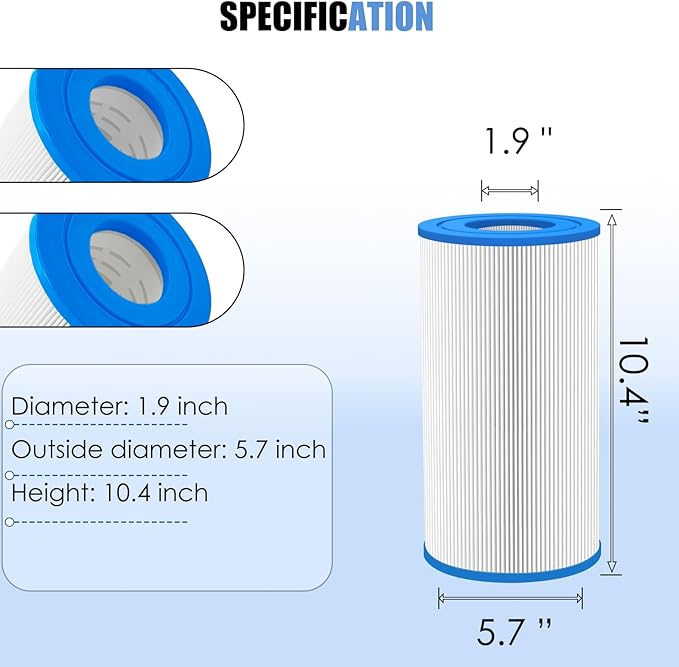 Hot Tub Filter Replacement Repalces Watkins 31489, 73250 Hot Spring Tri X/0969601/Unicel C-6430, 71825/PWK30/Filbur FC-3915, 73178 Hot Spring Filters, 30 sq. ft.- 2 Pack