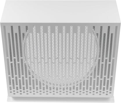 Vent Systems 10" Inch Exhaust Vent Cover with Rubber Gasket - White Galvanized Steel - Robust and Weatherproof Outdoor Air Exhaust Box - Duct or Surface Mounting - Rain and Snow Protection