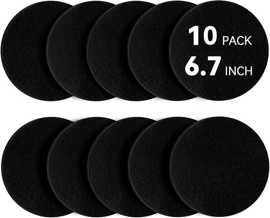 10 Pack Charcoal Filters for Compost Bucket, Compost Filters for Countertop Bin, Odor-Absorbing Activated Charcoal Replacement for Kitchen, Home Bucket Compost Bin Refill, 6.7 Inch
