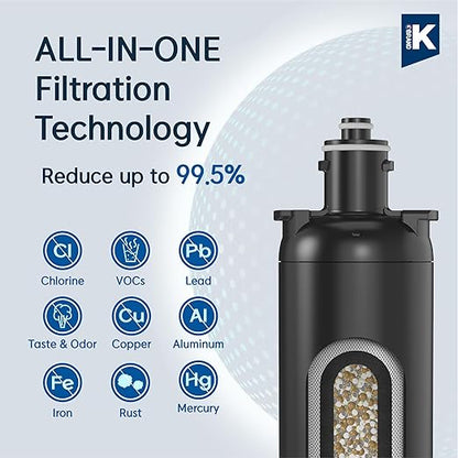 Pureal Hybrid Home PPU-1000D Under Sink Water Filter System with Faucet, 10K Gallons, NSF/ANSI 42&372, Mineral Sediment Carbon Block KDF Polyphosphate Filter for Scale & Lead & Chlorine